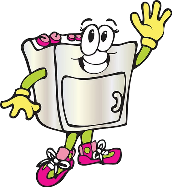 Gladys mascot waving